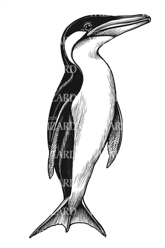 Bold Penguin Portrait Tattoo Design