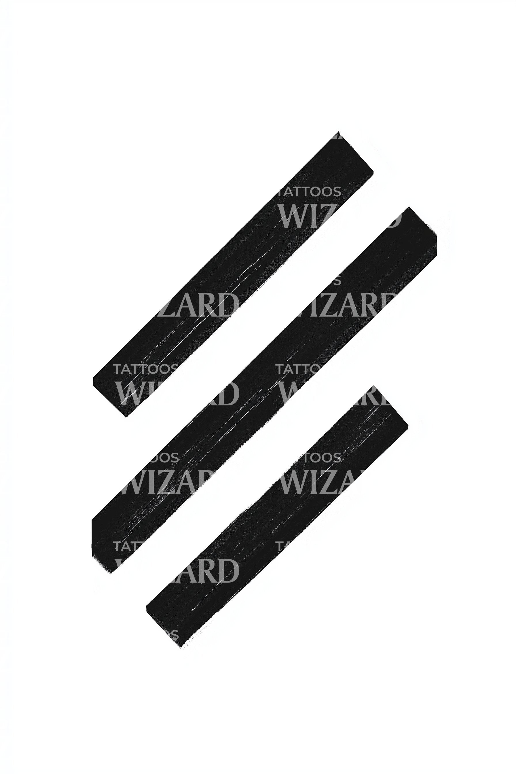 Bold Slashes Tattoo Design – Tattoos Wizard Designs