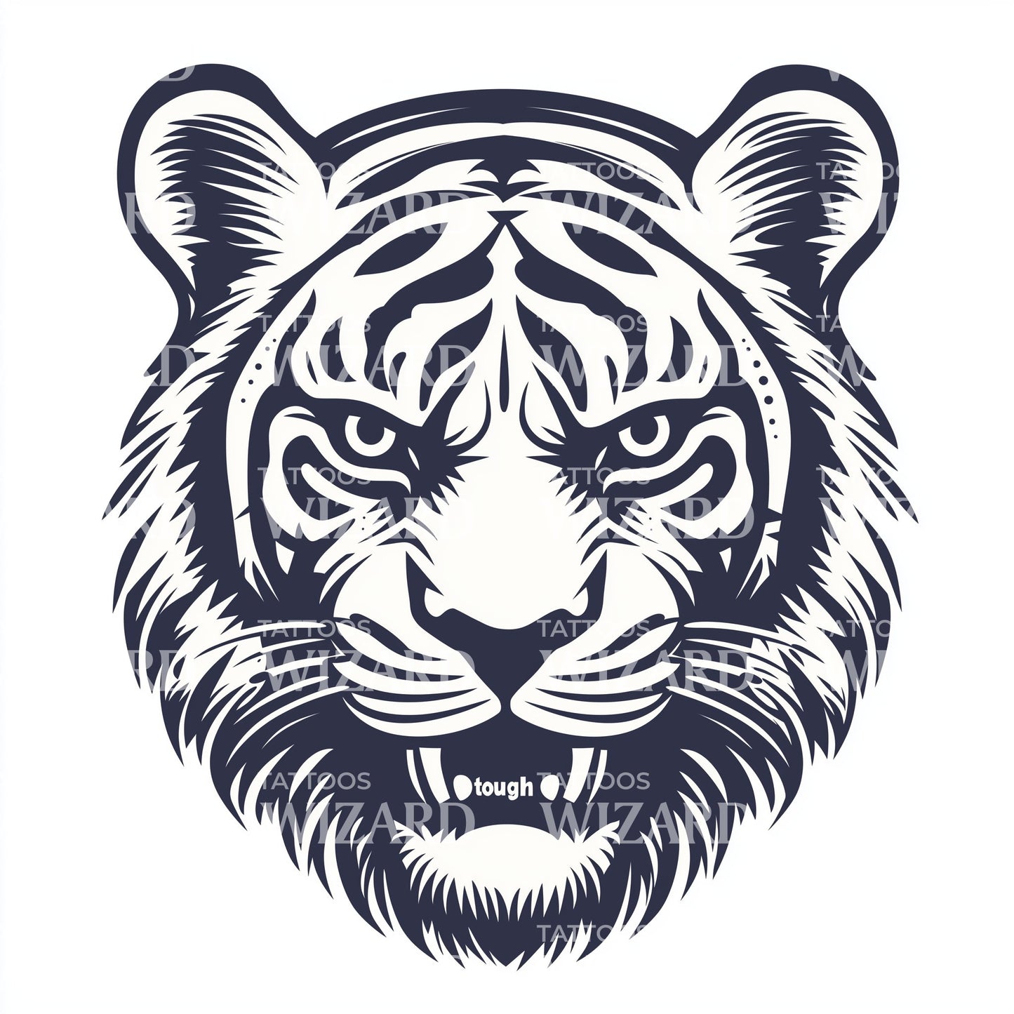 Bold Tiger Emblem Tattoo Design