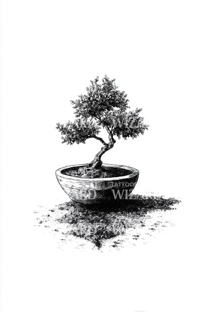 Bonsai Tree Serenity Tattoo Idea