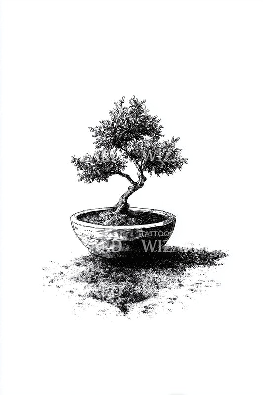 Bonsai Tree Serenity Tattoo Idea