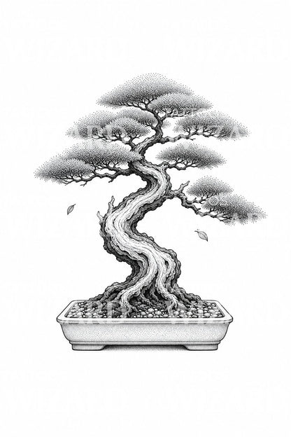Bonsai Tree Tattoo Design