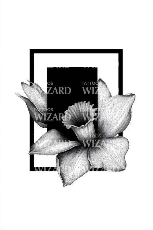 Diseño de tatuaje Contraste Flor de Borde