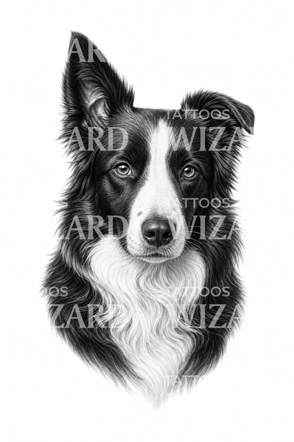 Σχέδιο τατουάζ με πορτρέτο Border Collie