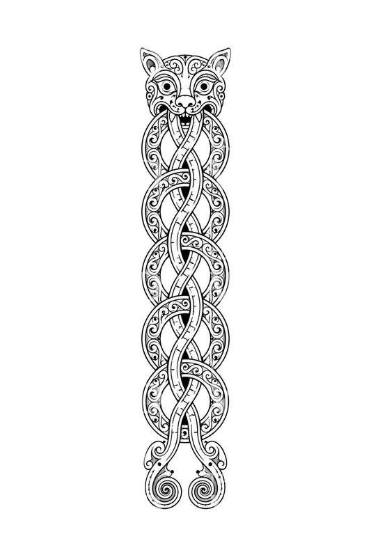 Tatouage de chaîne d’anneaux vikings style Borre