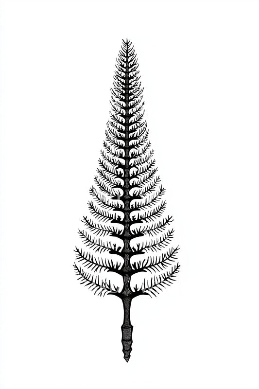 Botanical Fern Frond Tattoo Design