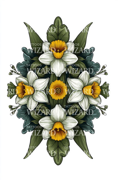 Botanical Floral Mandala Tattoo Idea
