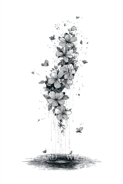 Botanical Ink Mist Tattoo Illustration