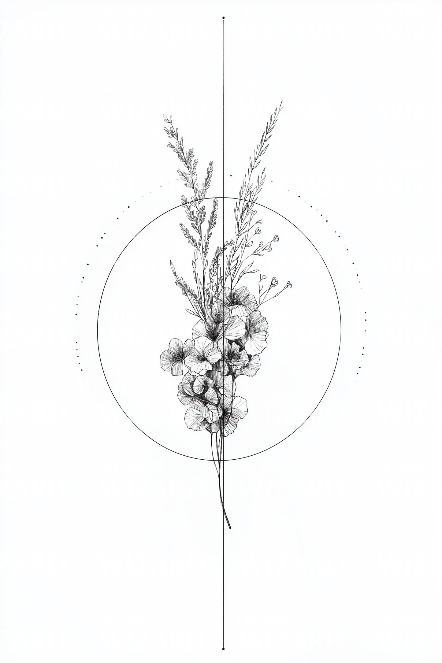 Botanical Oval Tattoo Idea