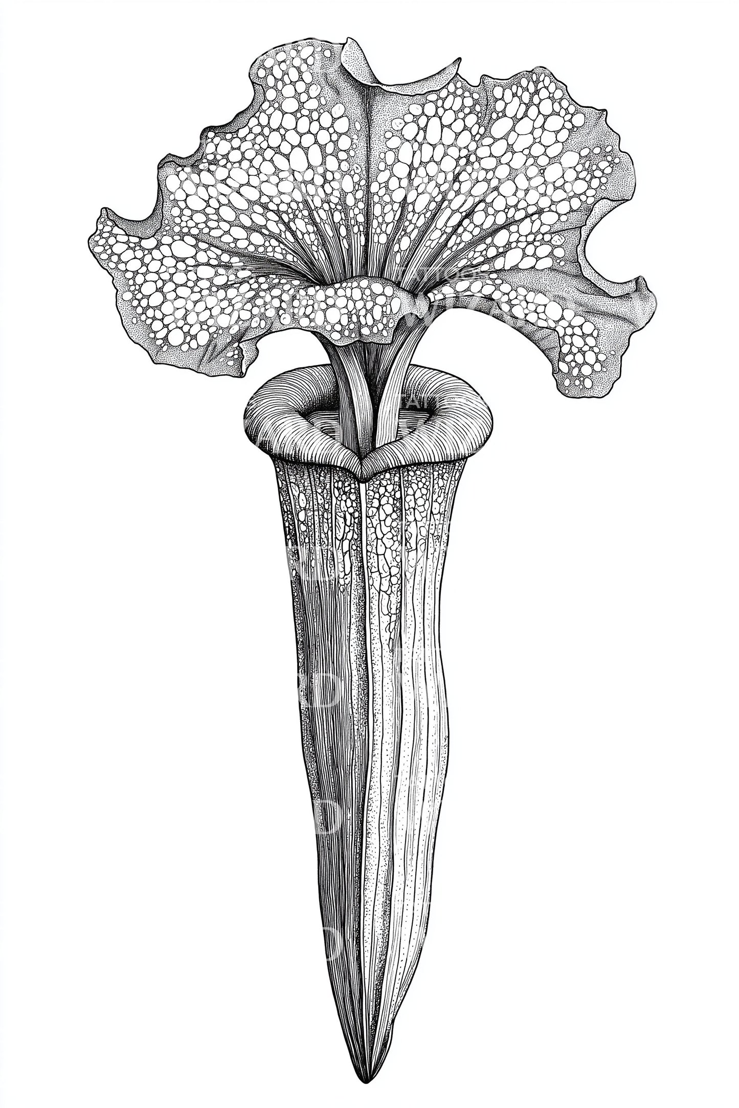 Botanical Pitcher Plant Tattoo Design