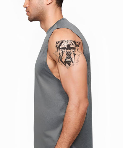 Desenho de Tatuagem da Cabeça de Cão Boxer