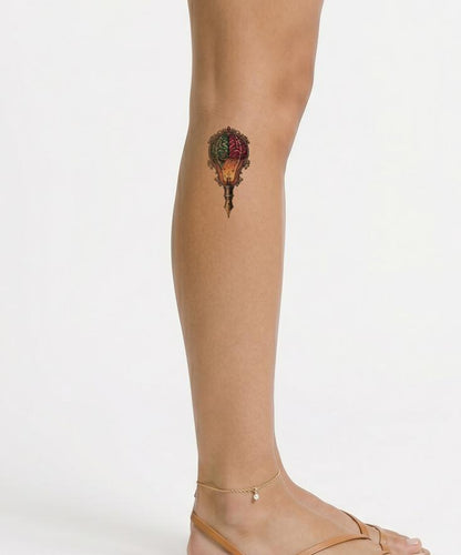 Ornate Brain Lightbulb Tattoo Design