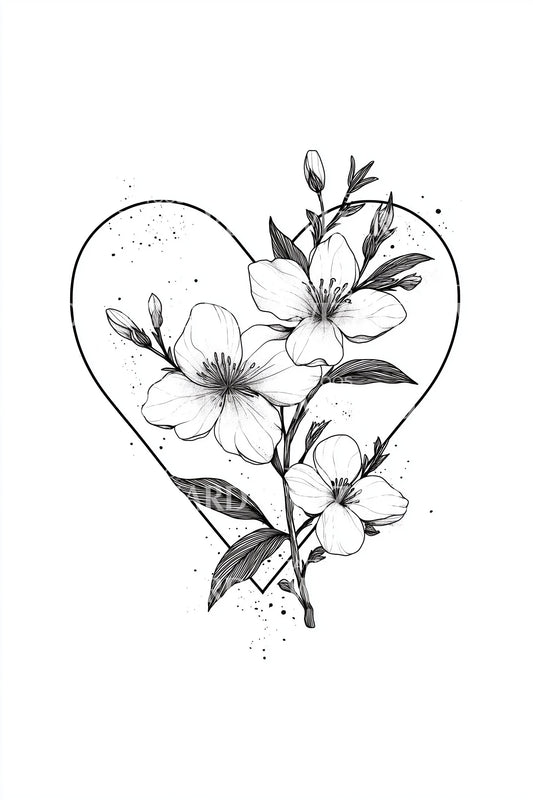 Branch Split Heart Tattoo Idea