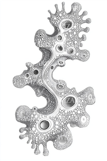 Branching Spore Colony Tattoo Illustration