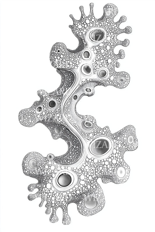 Branching Spore Colony Tattoo Illustration