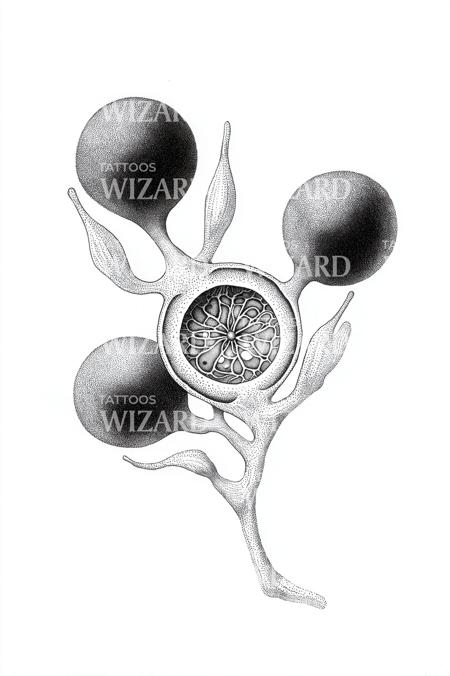 Branching Spore Pod Tattoo Illustration