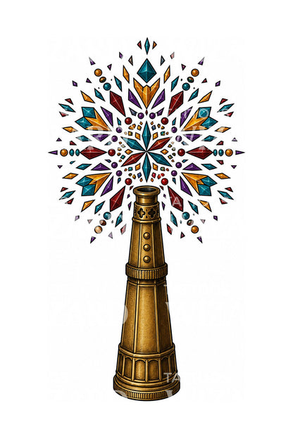 Design de tatuagem de mandala caleidoscópica em latão