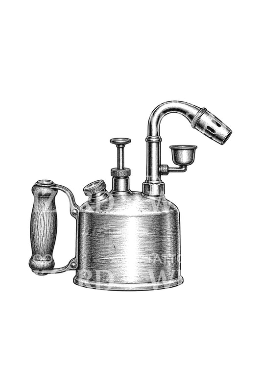Brass Paraffin Blowlamp Tattoo Idea