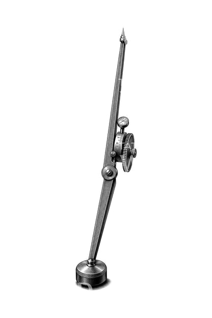Tatueringsdesign med polär planimeter i mässing