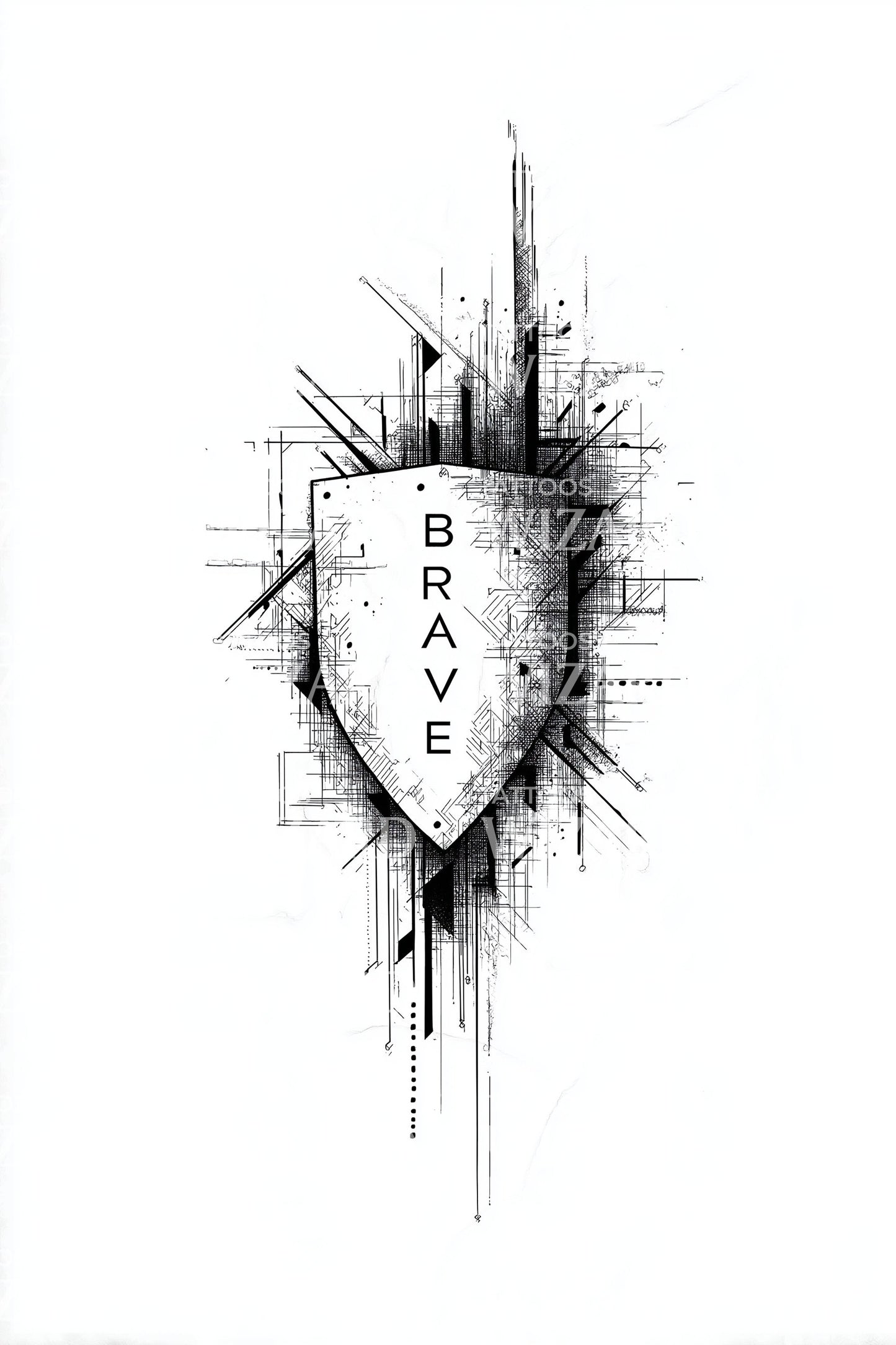 Brave Spear Crest Tattoo Idea