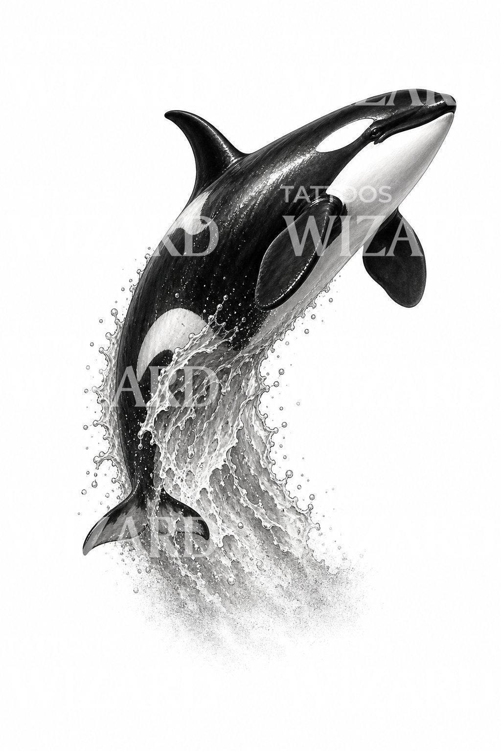 Breaching Orca Whale Tattoo Design