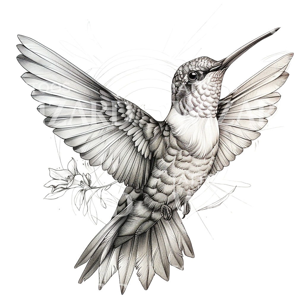 Libérez la conception de tatouage de colibri