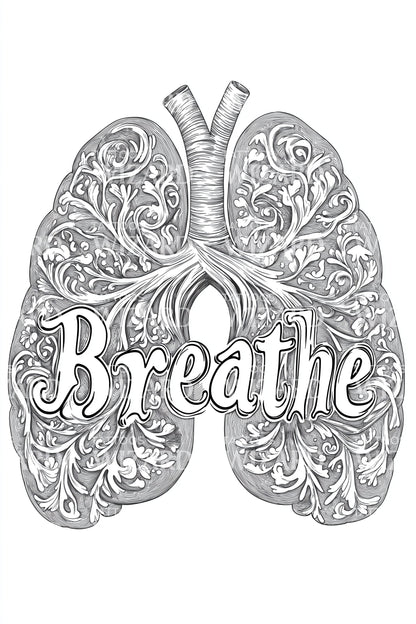 Breathe Lungs Illustration Tattoo Design