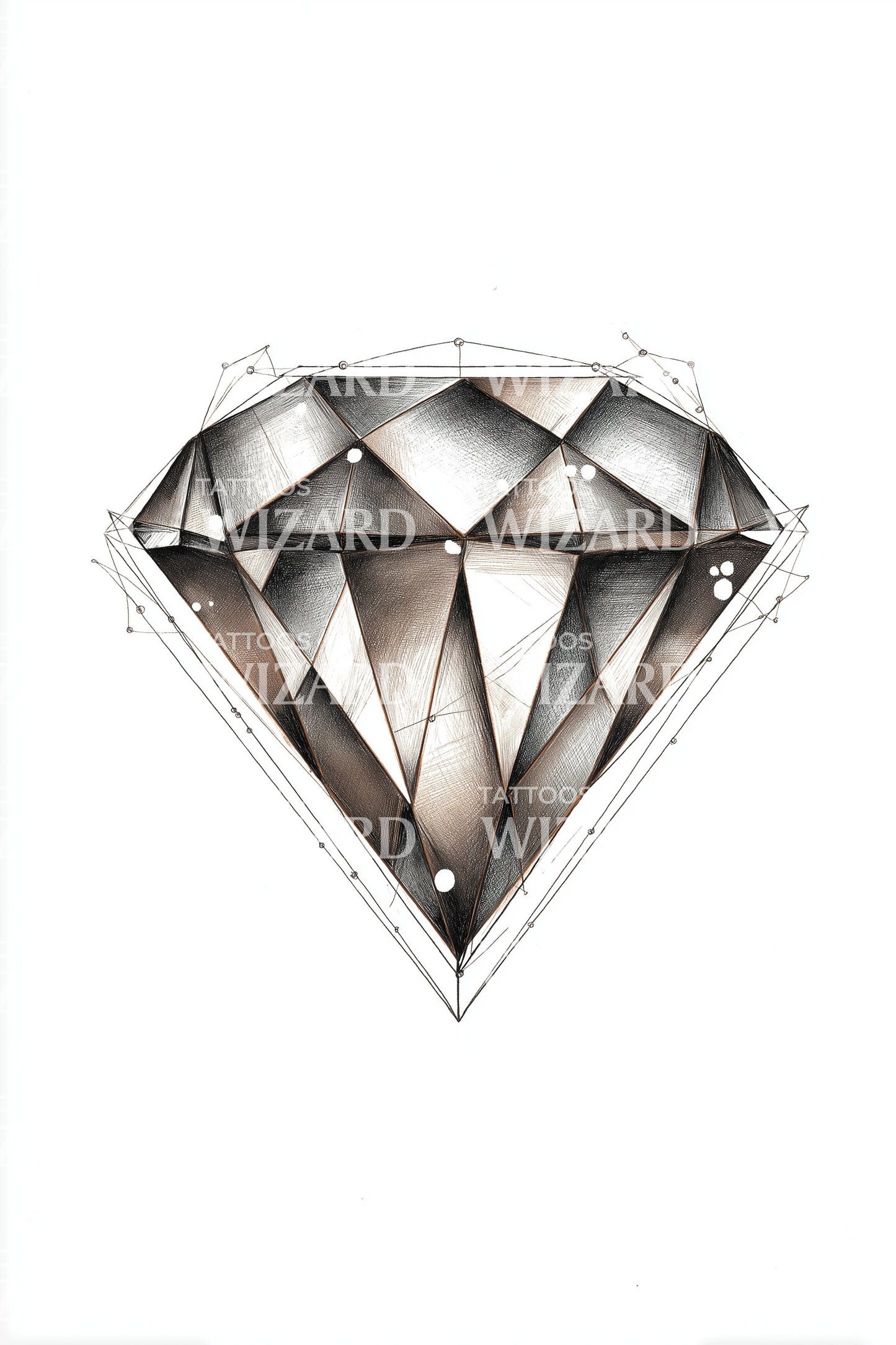 Brilliant Cut Diamond Tattoo Design