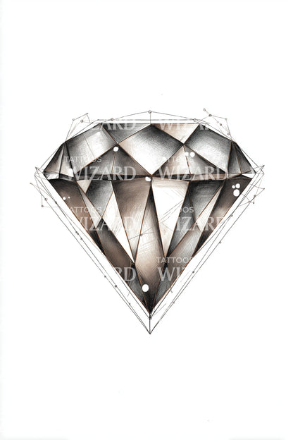 Brilliant Cut Diamond Tattoo Design
