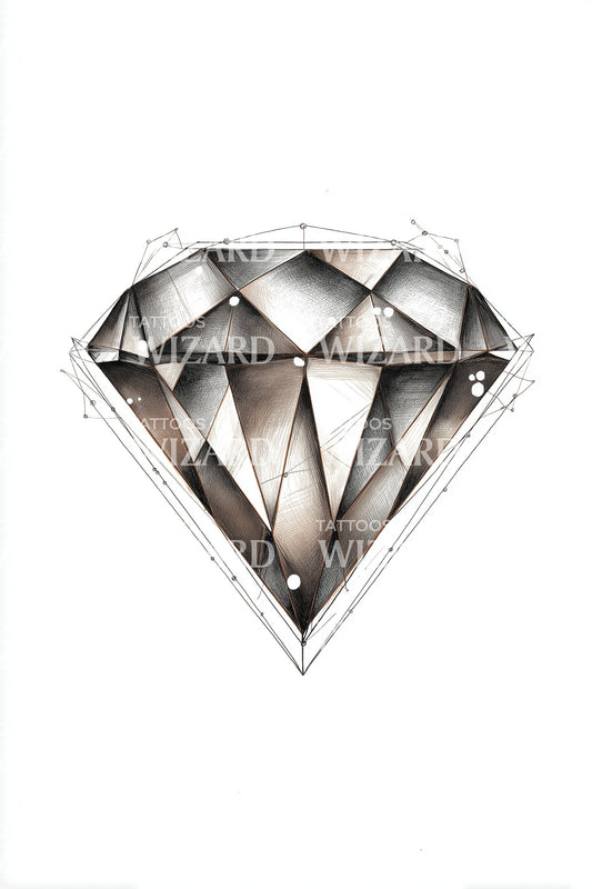 Brilliant Cut Diamond Tattoo Design
