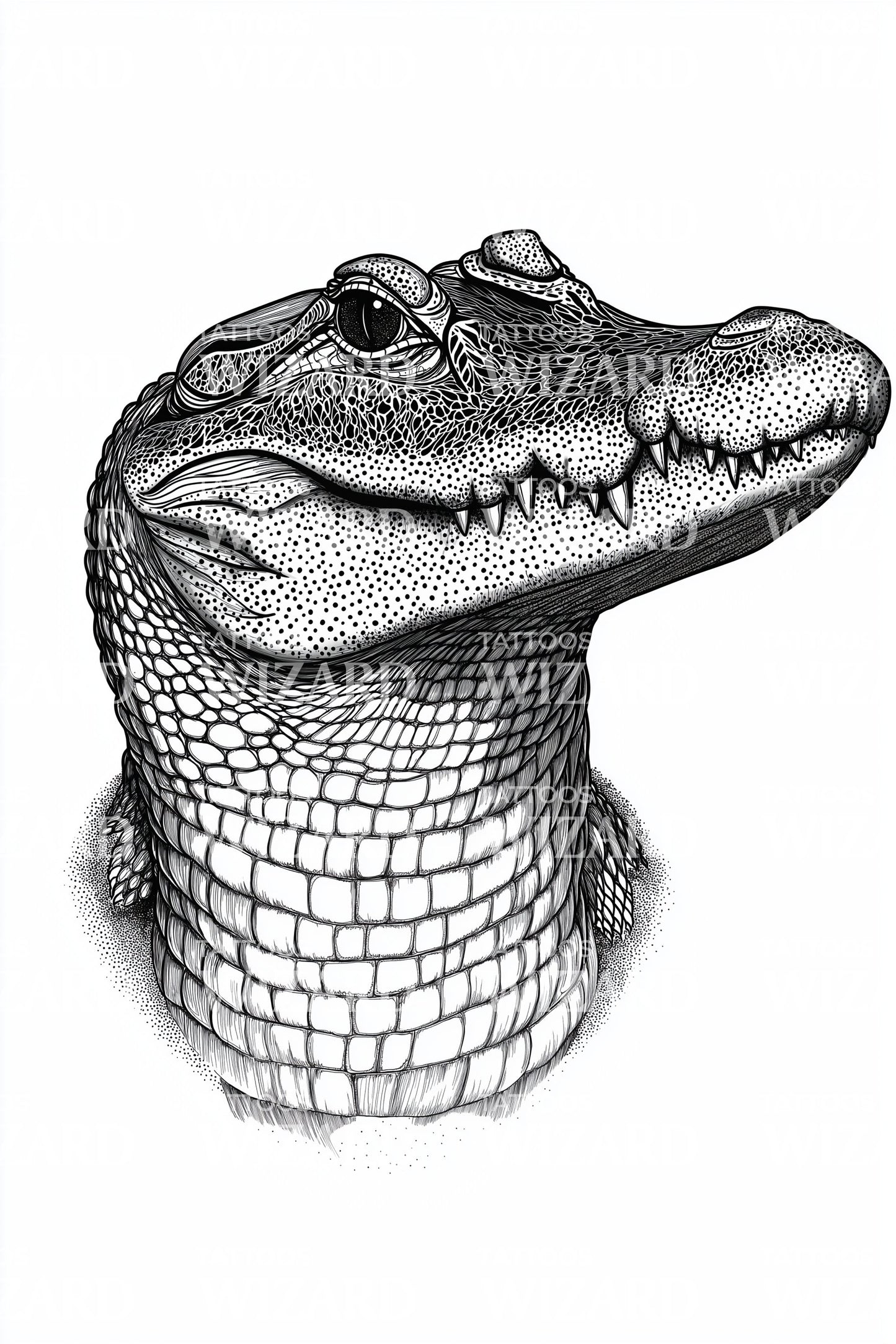 Broad Alligator Head Tattoo Idea
