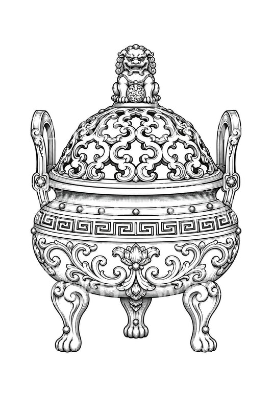 Tatouage d’un brûle-parfum Koro en bronze