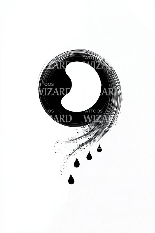 Brush Yin Yang Tattoo Illustratie
