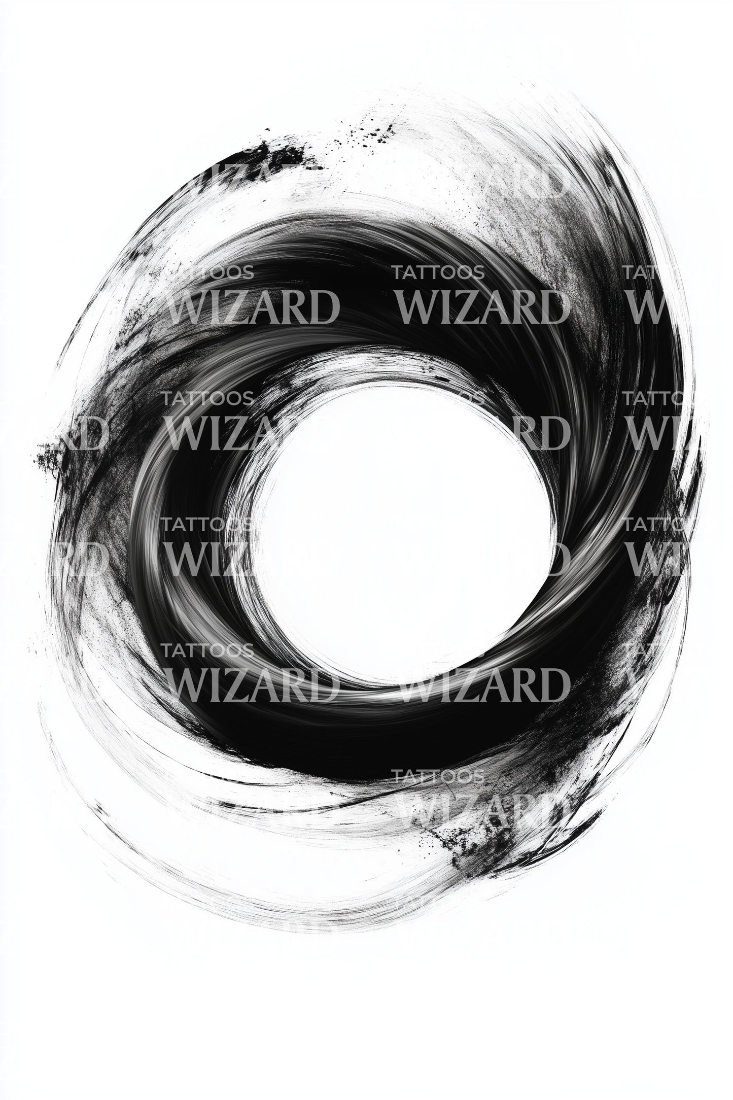 Brushstroke Energy Circle Tattoo Illustration