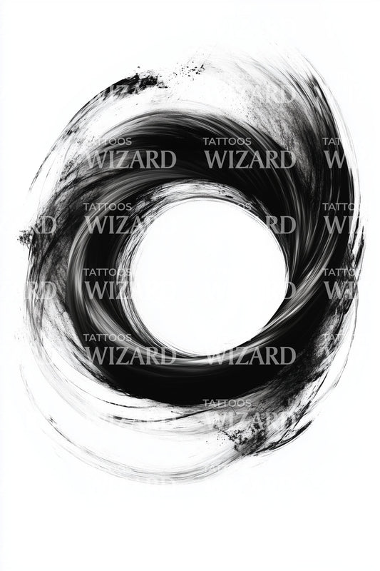 Brushstroke Energy Circle Tattoo Illustration