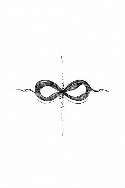 Brushstroke Infinity Glyph Tattoo Design