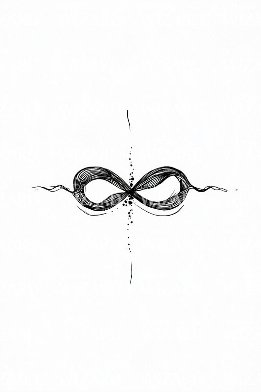 Brushstroke Infinity Glyph Tattoo Design