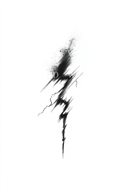 Brushstroke Lightning Bolt Tattoo Design