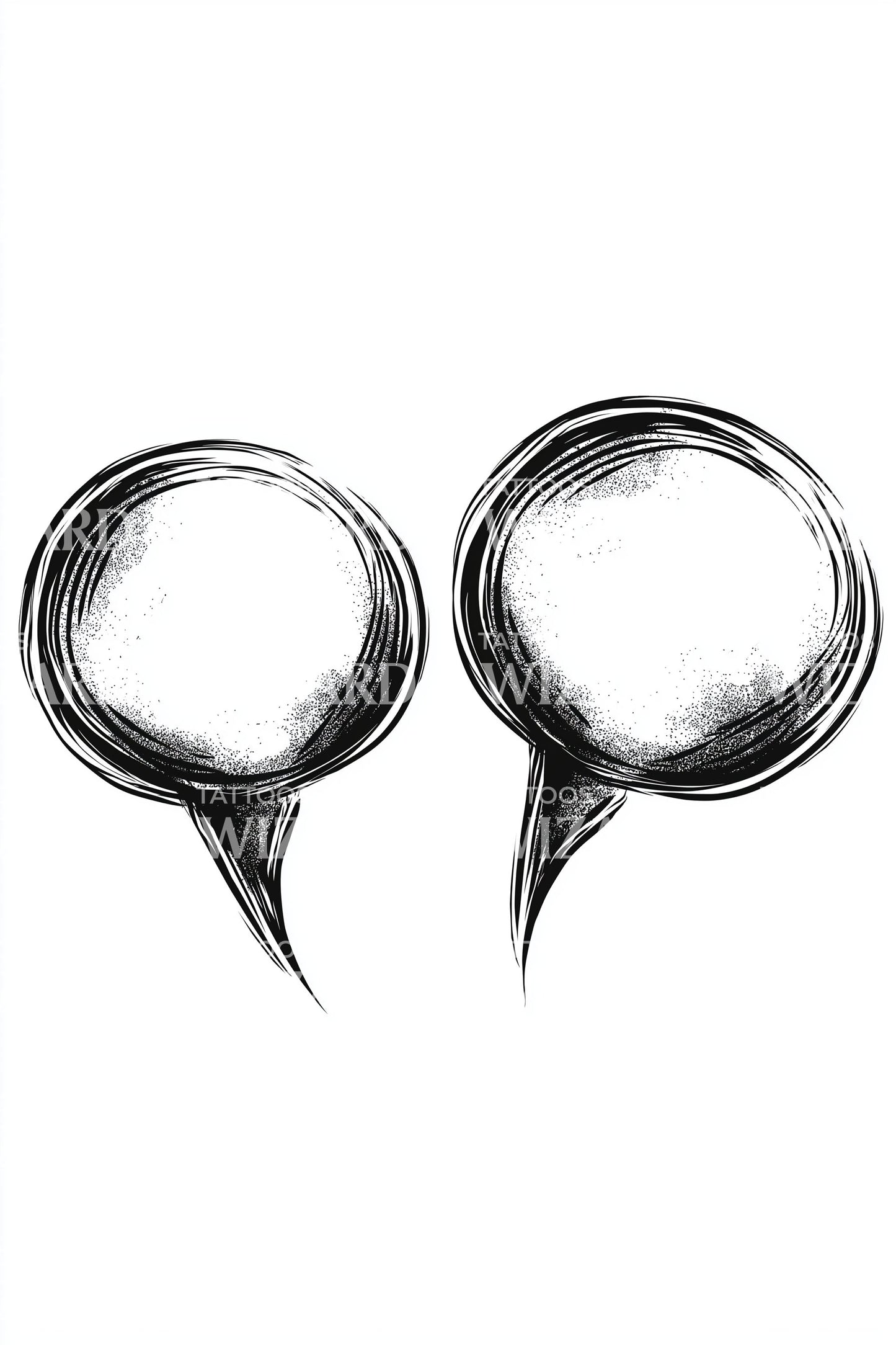 Brushstroke Speech Bubbles Tattoo Illustration