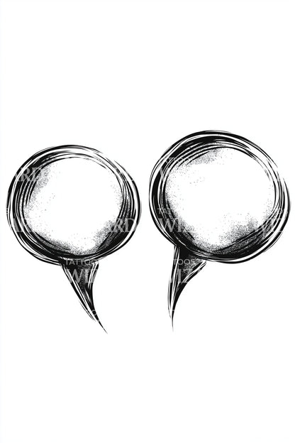 Brushstroke Speech Bubbles Tattoo Illustration