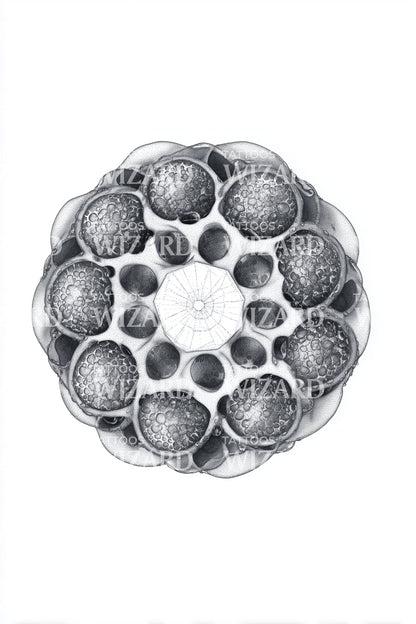 Bubble Colony Rosette Tattoo Design