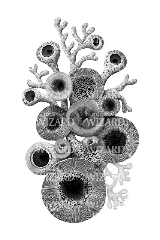 Bubble Coral Colony Tattoo Design
