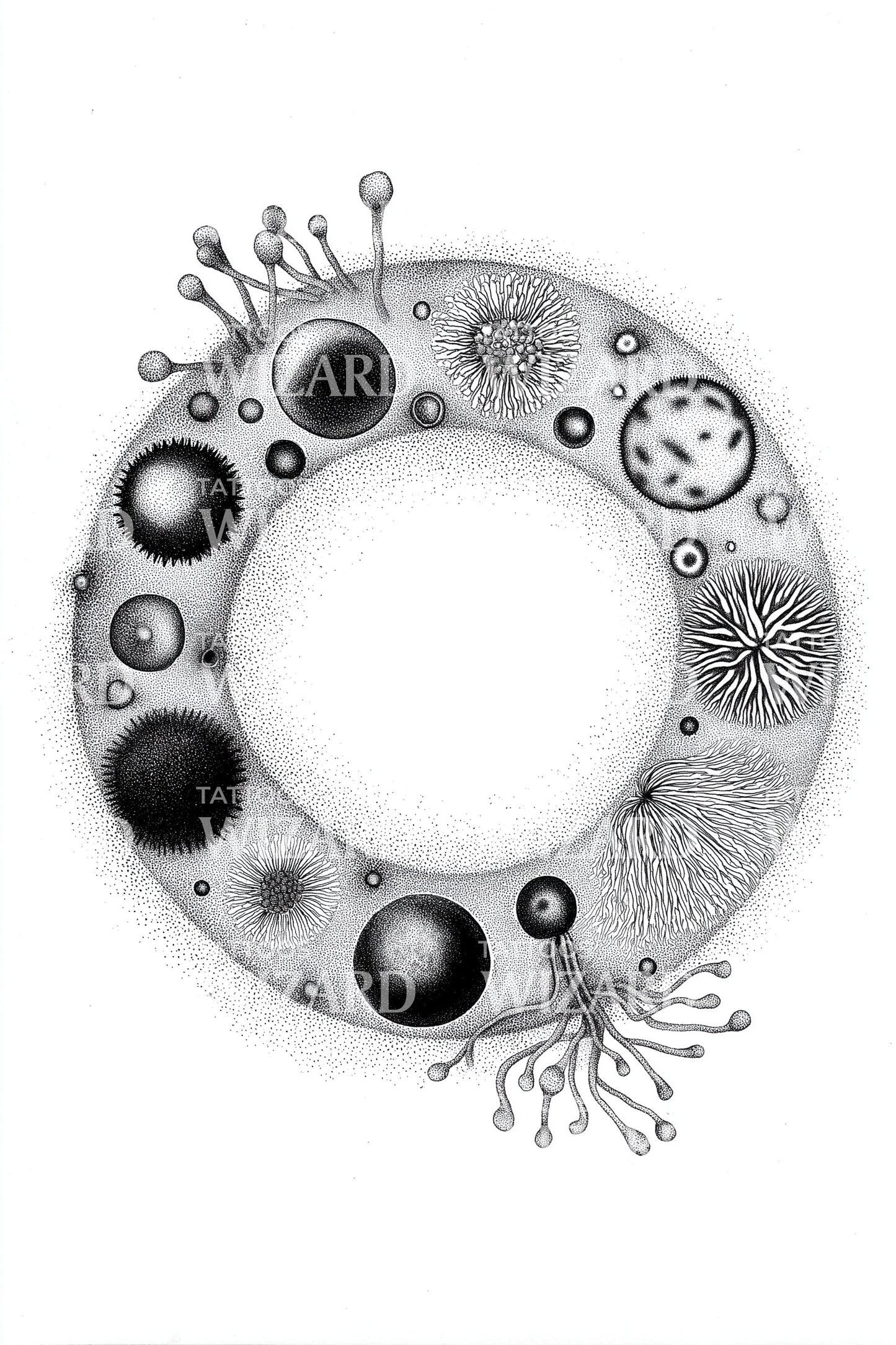 Bubble Ring Microcosm Tattoo Design