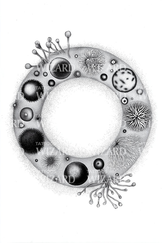 Bubble Ring Microcosm Tattoo Design