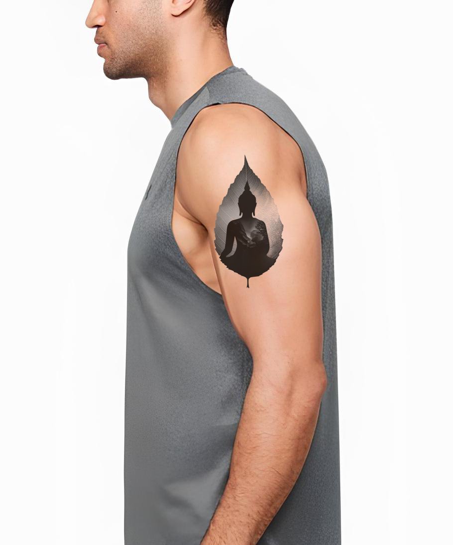 Opplyst Buddha Blad Tatoveringsdesign