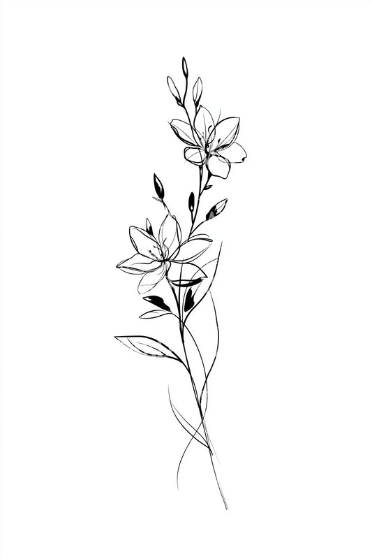 Budding Jasmine Minimal Tattoo Idea