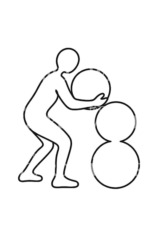 Building a Snowman One Line Tattoo Idea