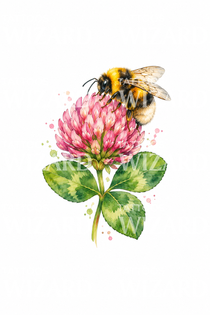 Tatueringsidé: humla på rosa klöver