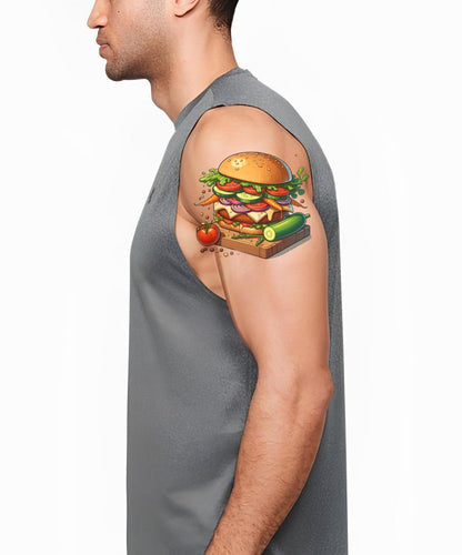 Idée de tatouage de hamburger végétarien