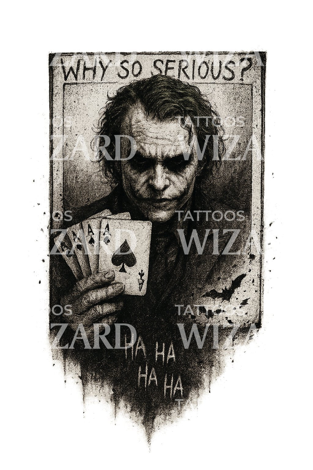 Brændt Joker Kort Tatoveringsdesign
